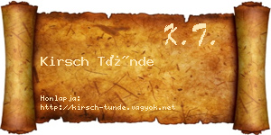 Kirsch Tünde névjegykártya